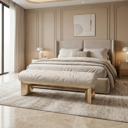 VIS-CWD24 Luxury Upholstered Bench with Metal Base