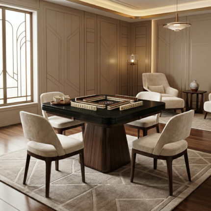 CC-MJ01 Modern Mahjong Table Set with Chairs – Multifunctional Dining & Game Table for Home and Tea Room